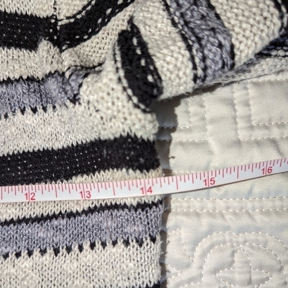Urban OUTFITTERS Black & White Cotton Open Front Long Lined Knit Cardigan XS - Picture 10 of 13